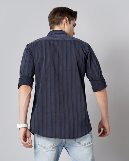 Indigo Blue Striped Shirt