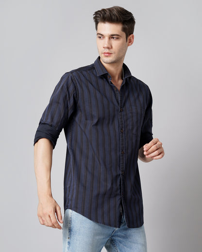 Indigo Blue Striped Shirt