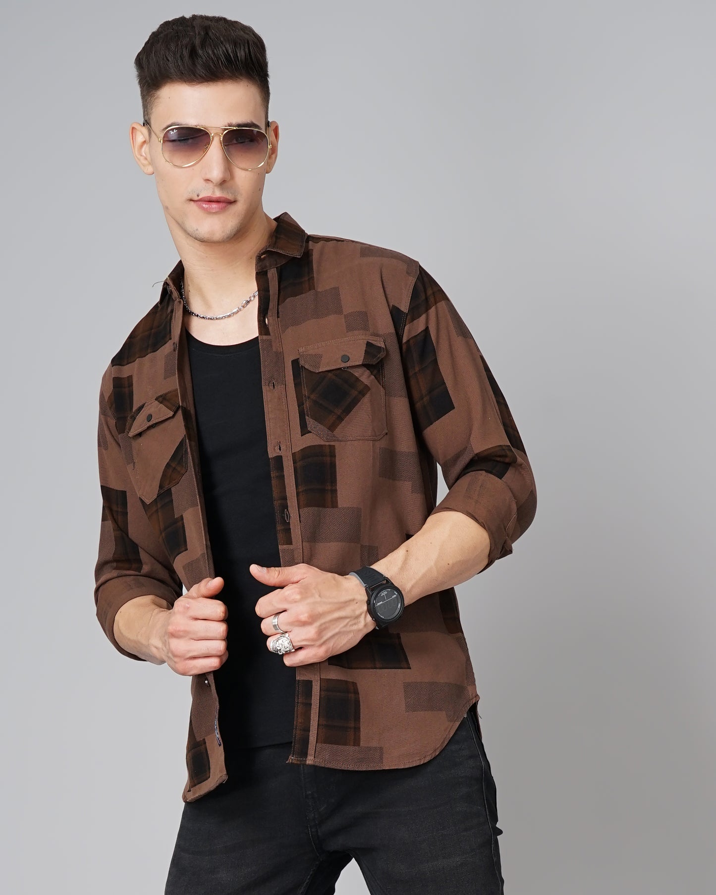 Riga Brown Checks Shirt