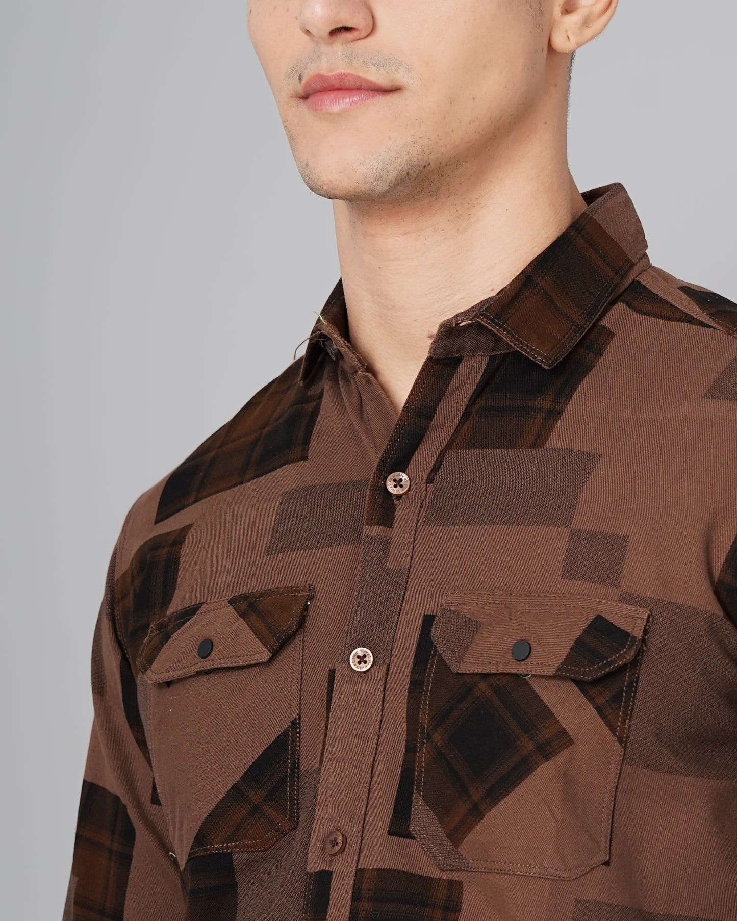 Riga Brown Checks Shirt