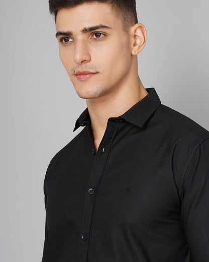 Delta Black Solid Shirt