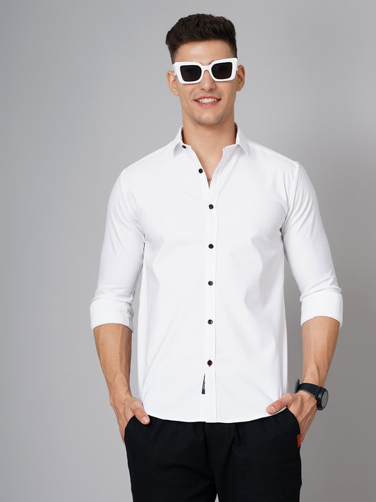 Delta White Solid Shirt