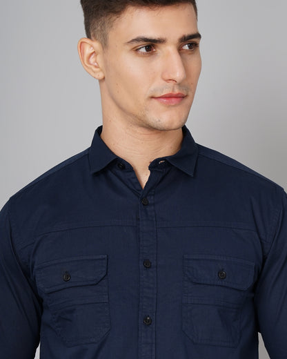 Overline Navy Shirt