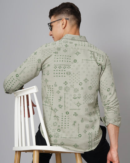 Kofu Green Floral Shirt