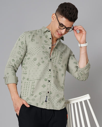 Kofu Green Floral Shirt