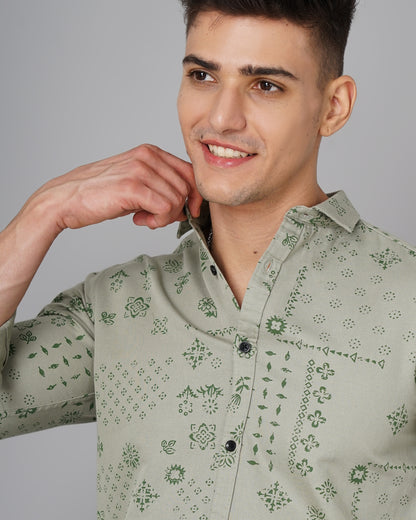 Kofu Green Floral Shirt