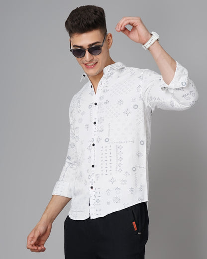 Kofu White Floral Shirt