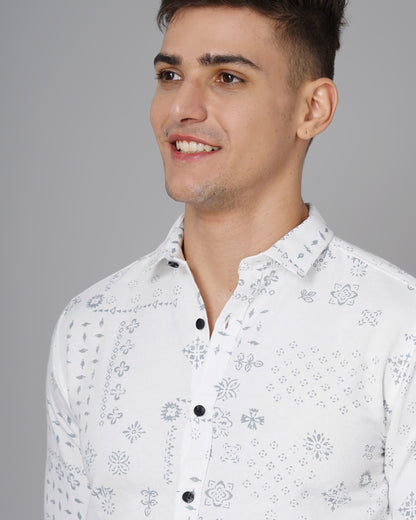 Kofu White Floral Shirt