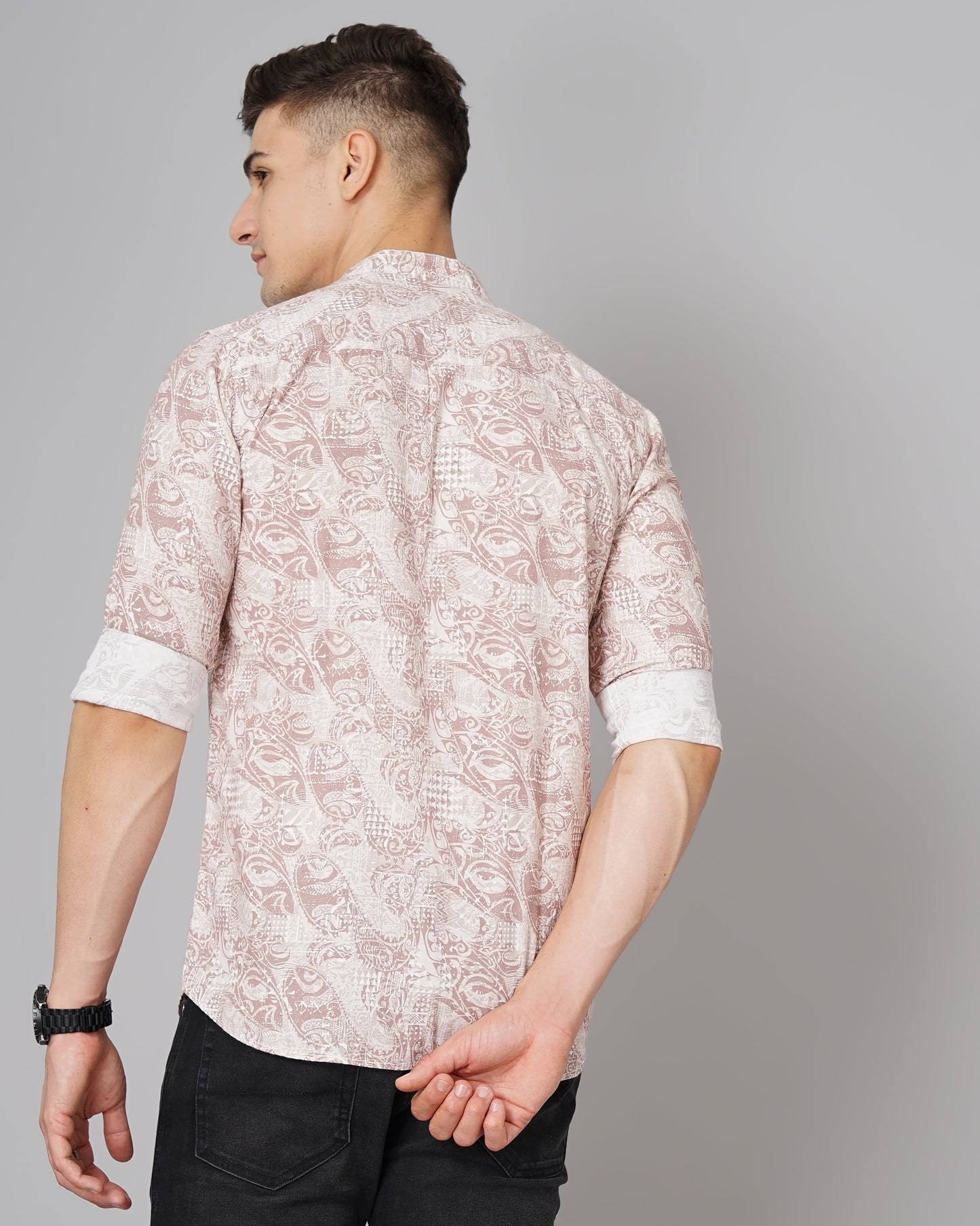 Floral Brown Linen Shirt