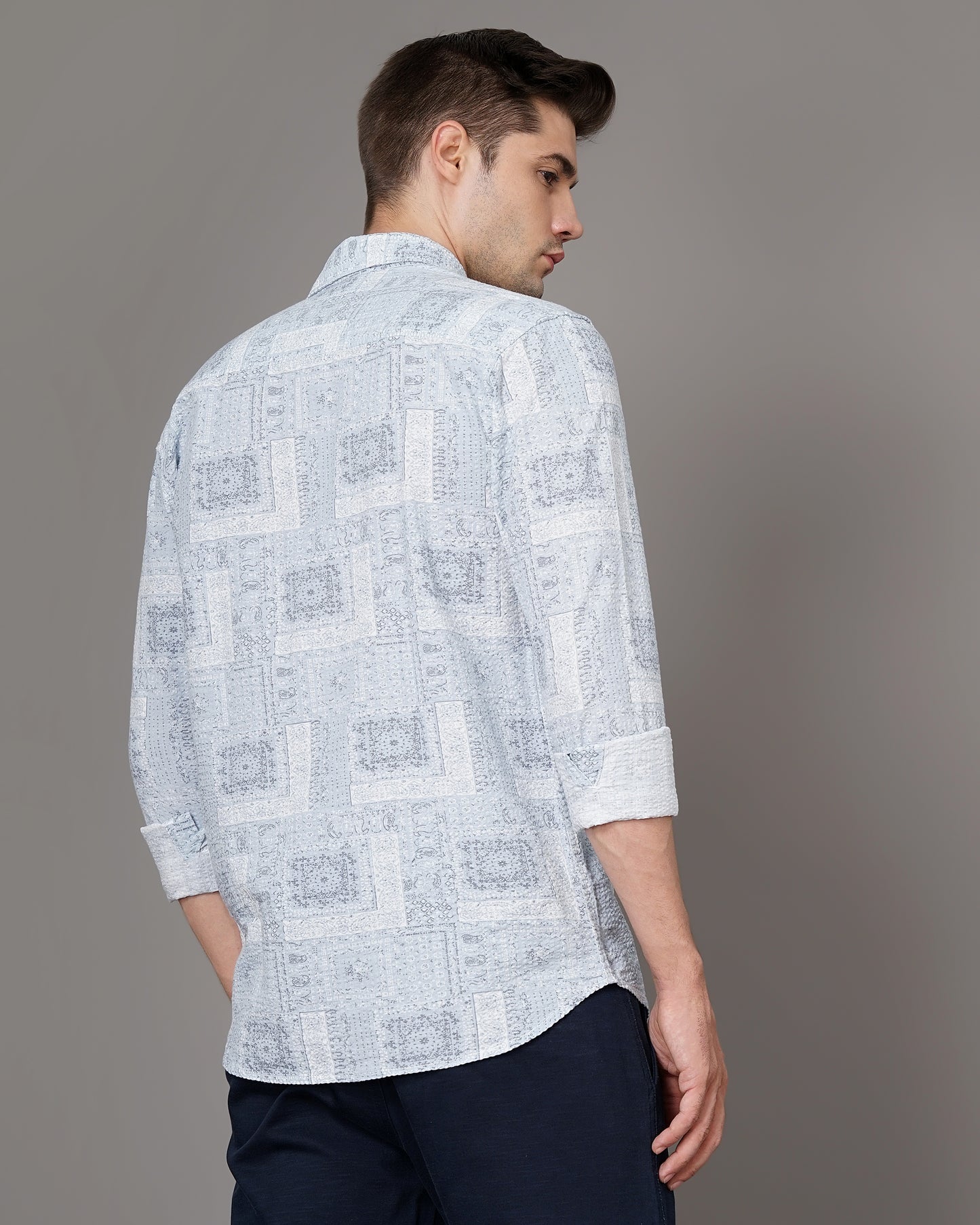 Tribal Blue Popcorn Shirt