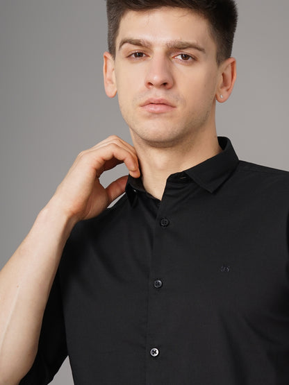 Zephyr Black Solid Shirt