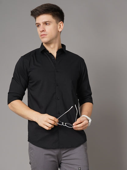 Zephyr Black Solid Shirt