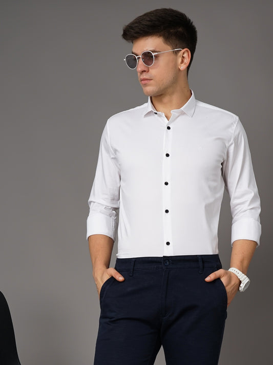 Zephyr White Solid Shirt