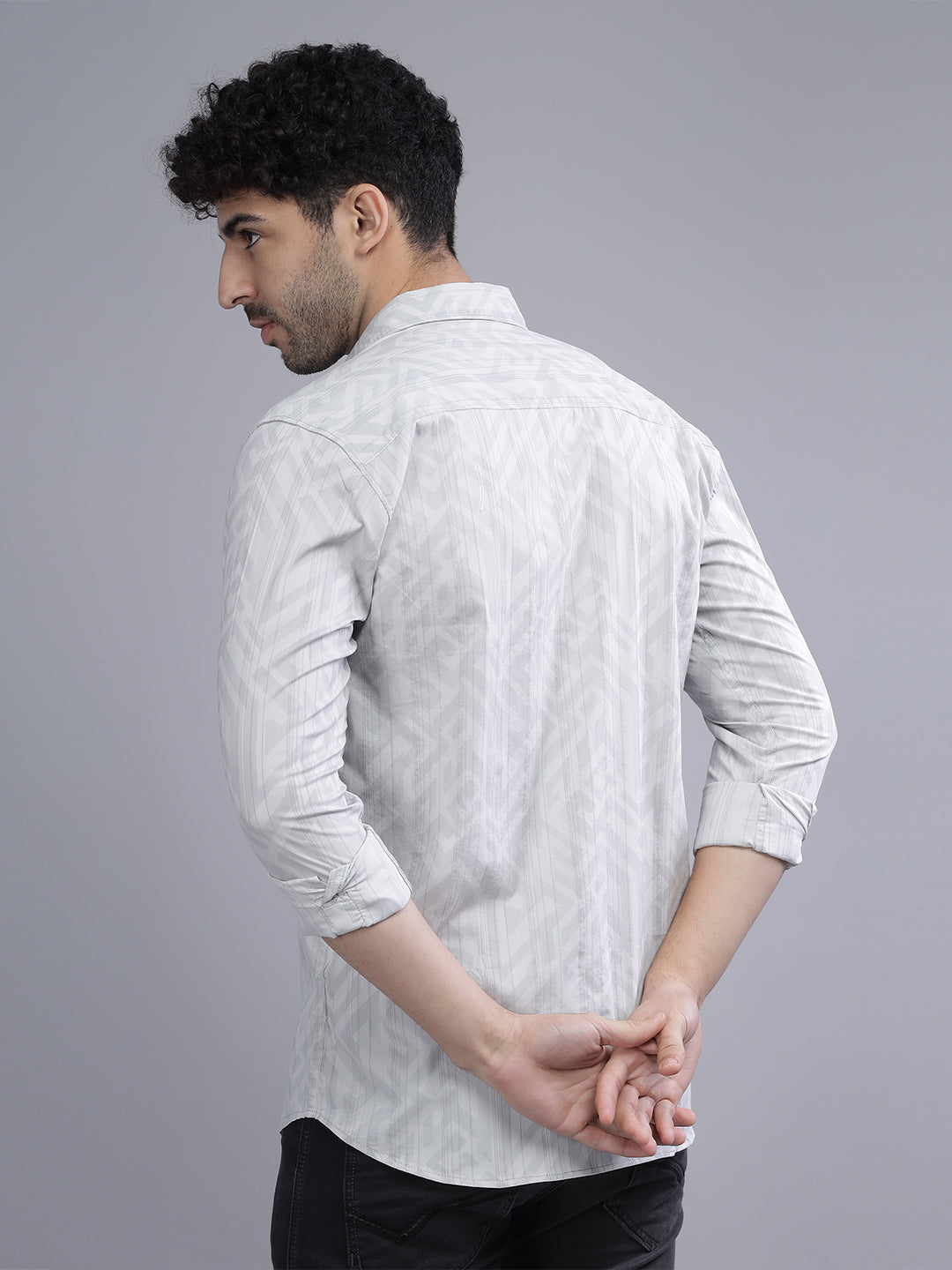 Gusset Grey Geometric Shirt