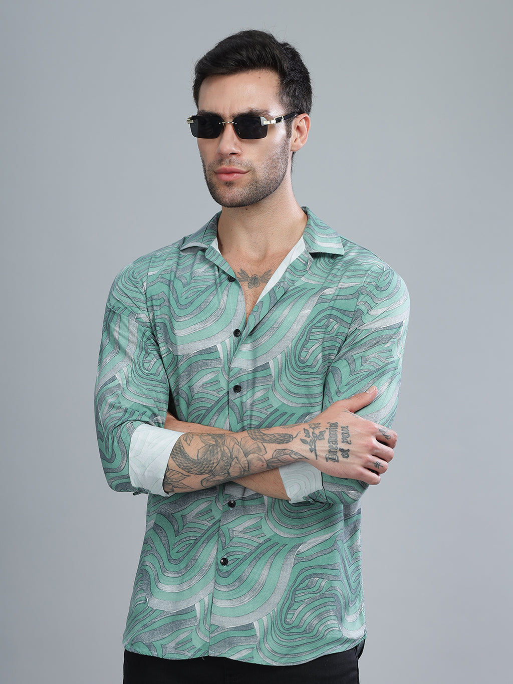 Waft Green Rayon Shirt