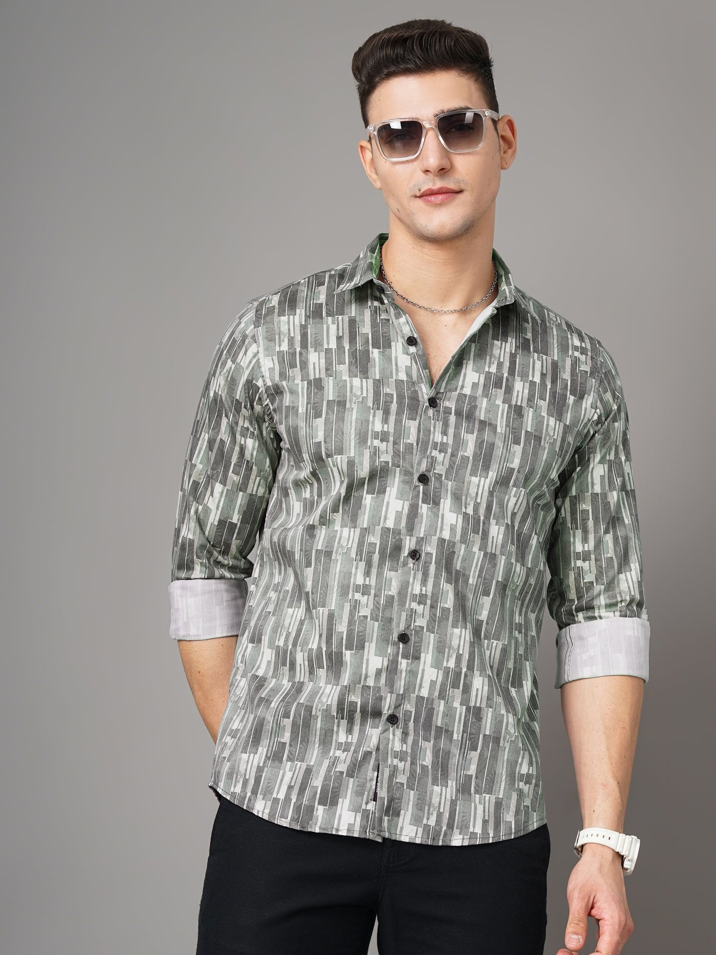 Braga Green Printed Shirt