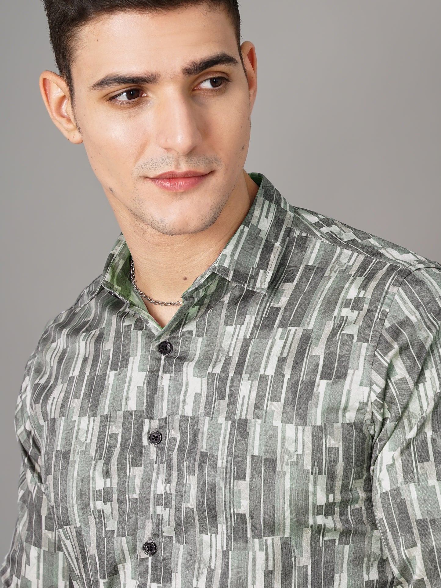 Braga Green Printed Shirt