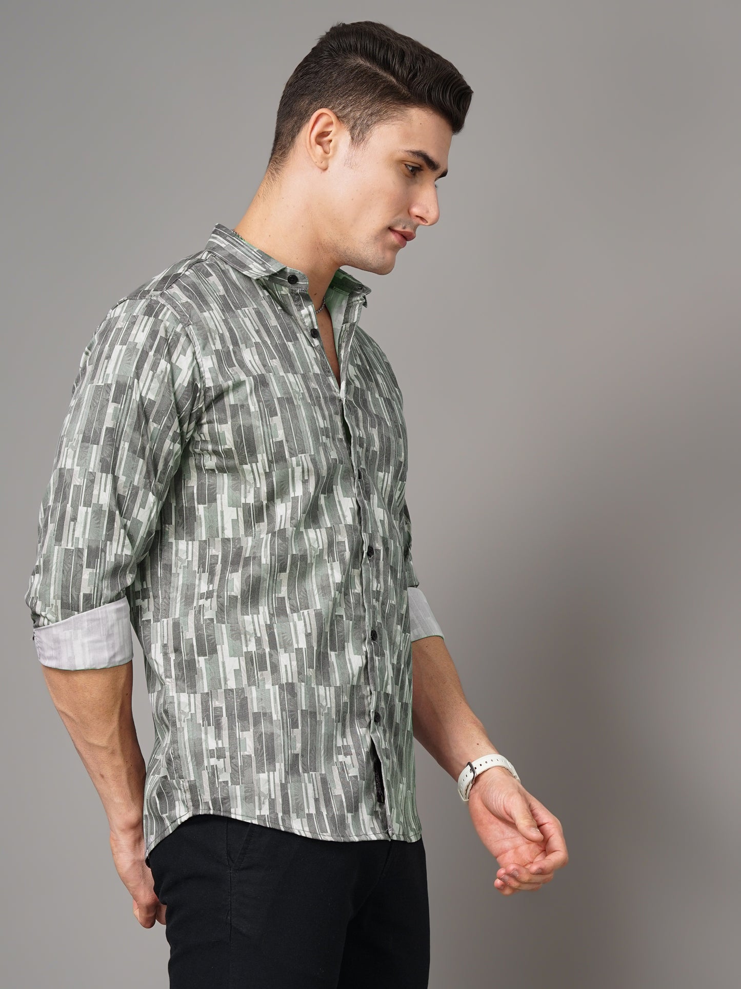 Braga Green Printed Shirt