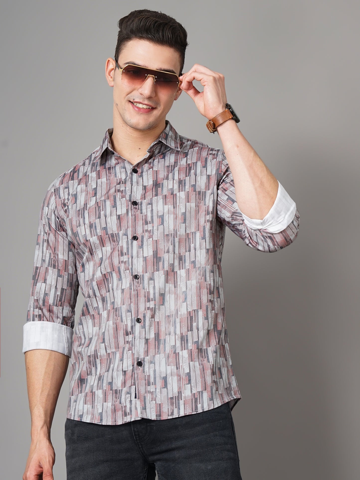 Braga Grey Printed Shirt