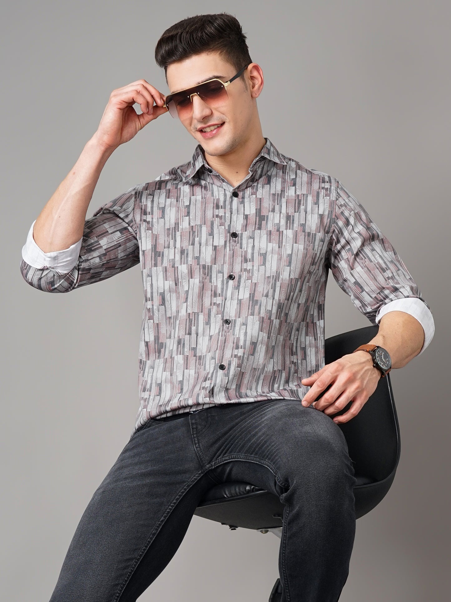 Braga Grey Printed Shirt