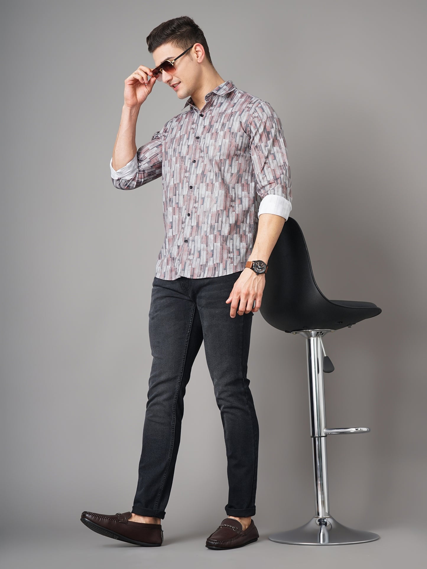 Braga Grey Printed Shirt