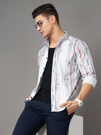 Suva White-Pink Striped Shirt