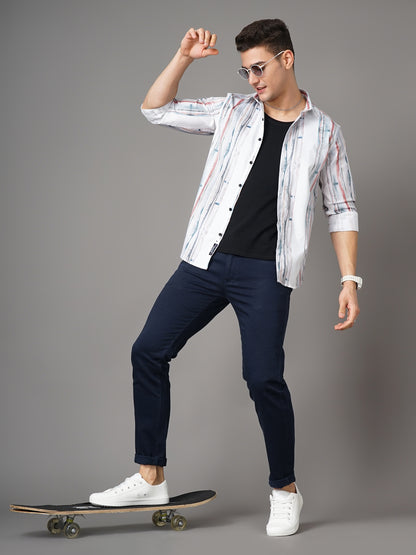 Suva White-Pink Striped Shirt
