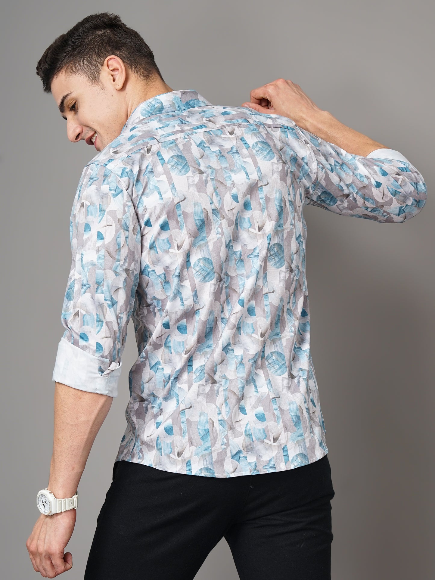 Talca Blue Printed Shirt