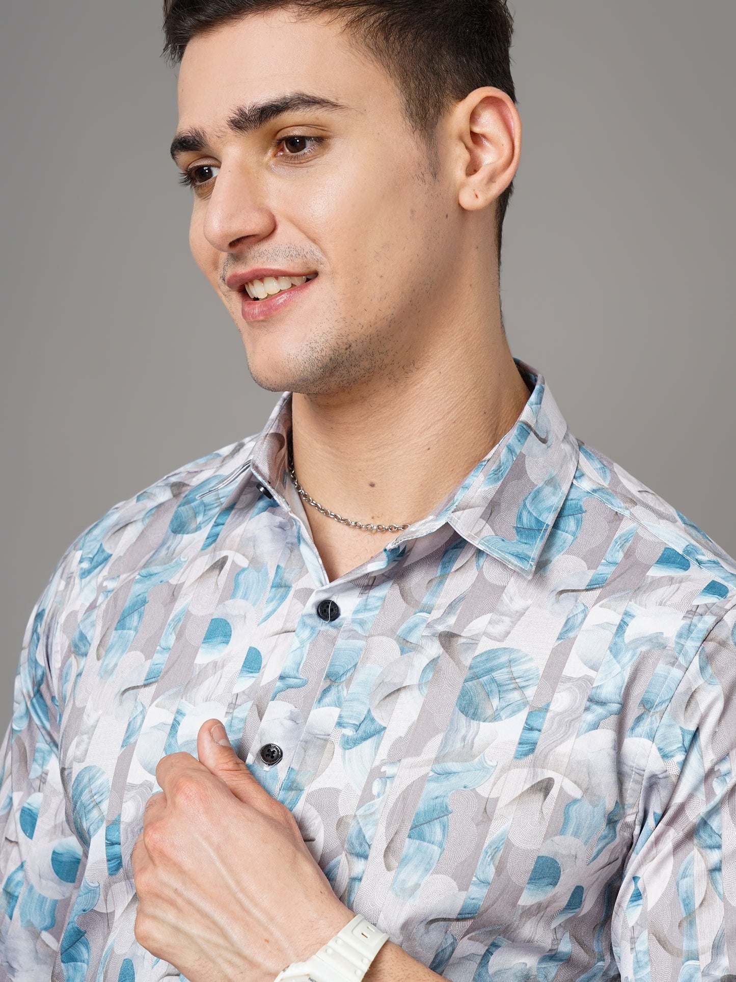 Talca Blue Printed Shirt