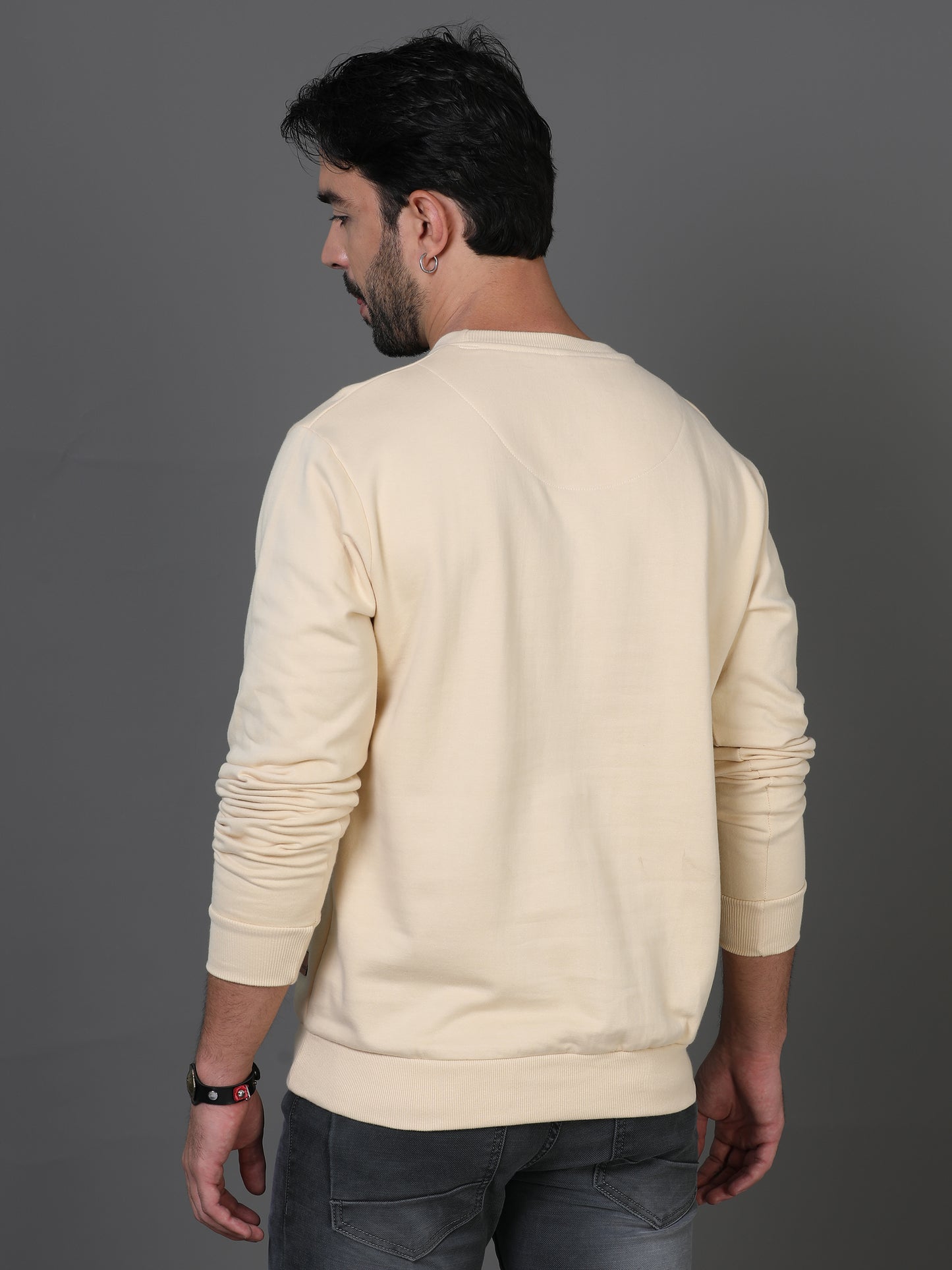 Cream Plain Sweatshirt