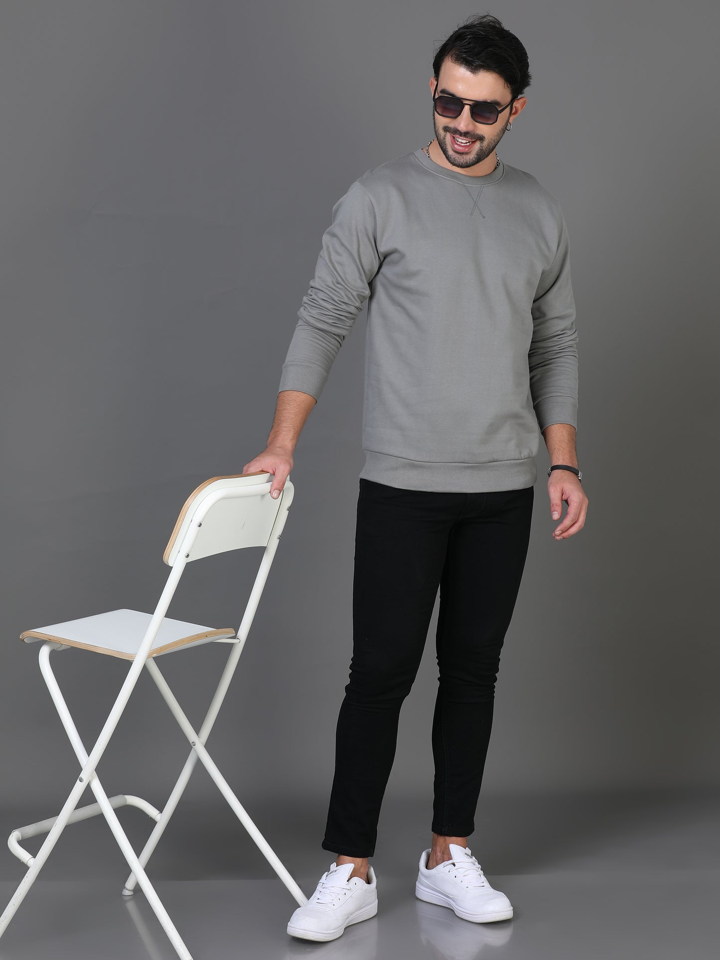 Grey Plain Sweatshirt