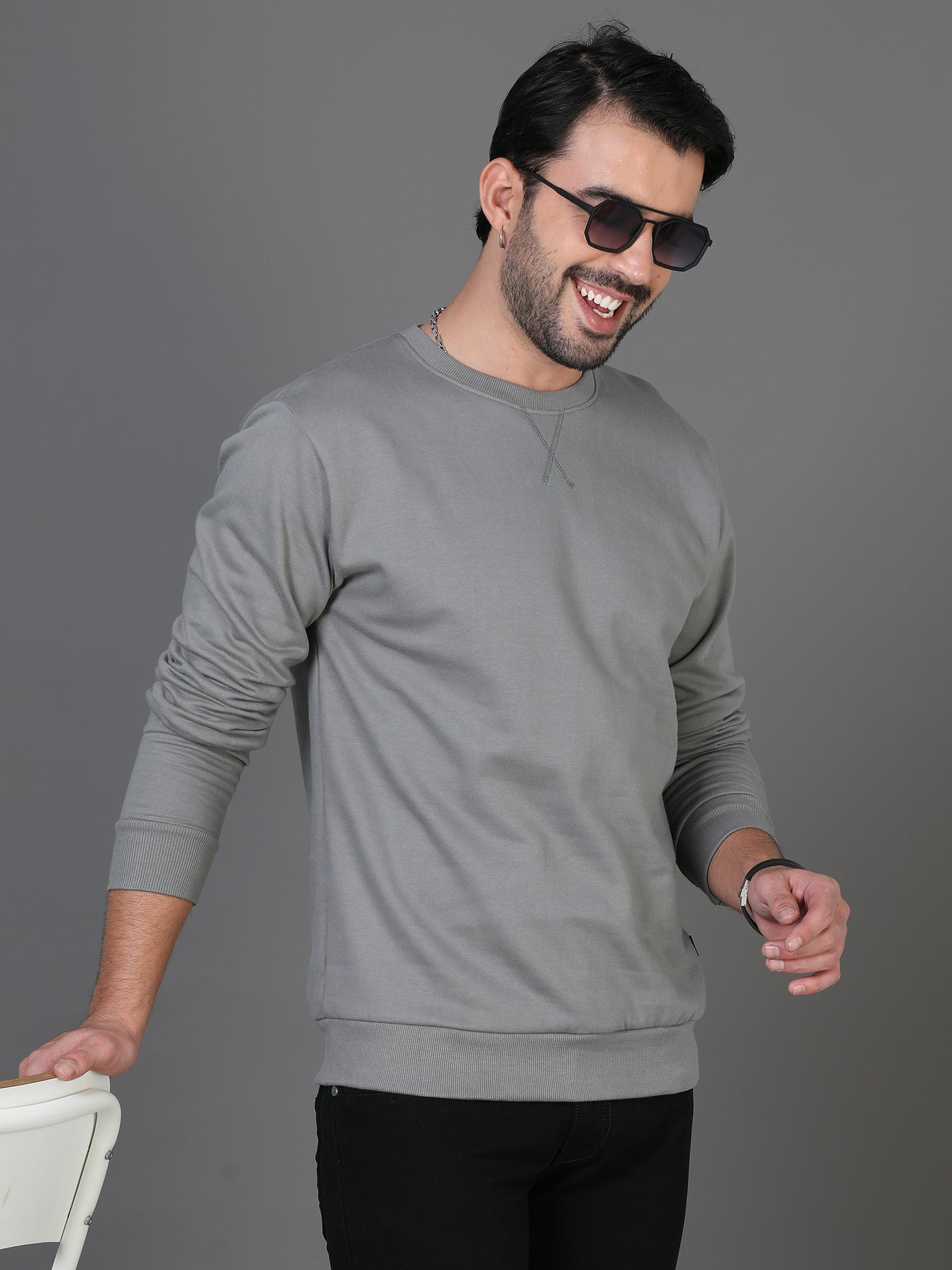 Grey Plain Sweatshirt